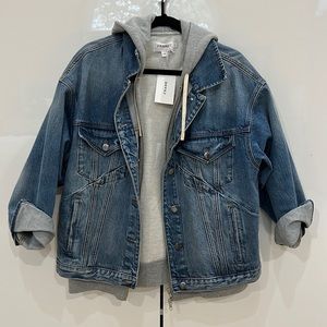 FRAME Le Jagged Oversized Denim Jacket. Size Small. NWT